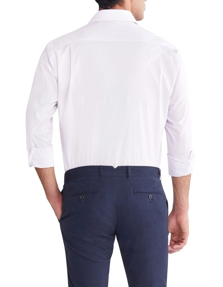 1 Col Line Dot Print Classic Shirt in Lilac