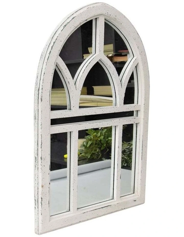 French Provincial Gothic-Style Wall Mirror 53x3.5x81cm in Grey
