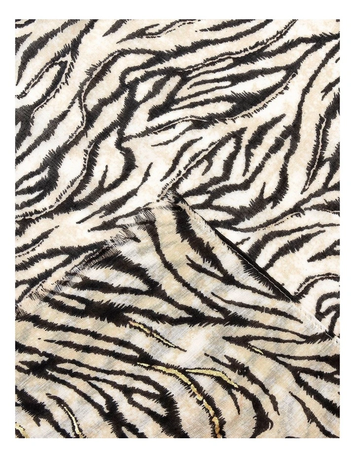 Animal Print Scarf in Natural