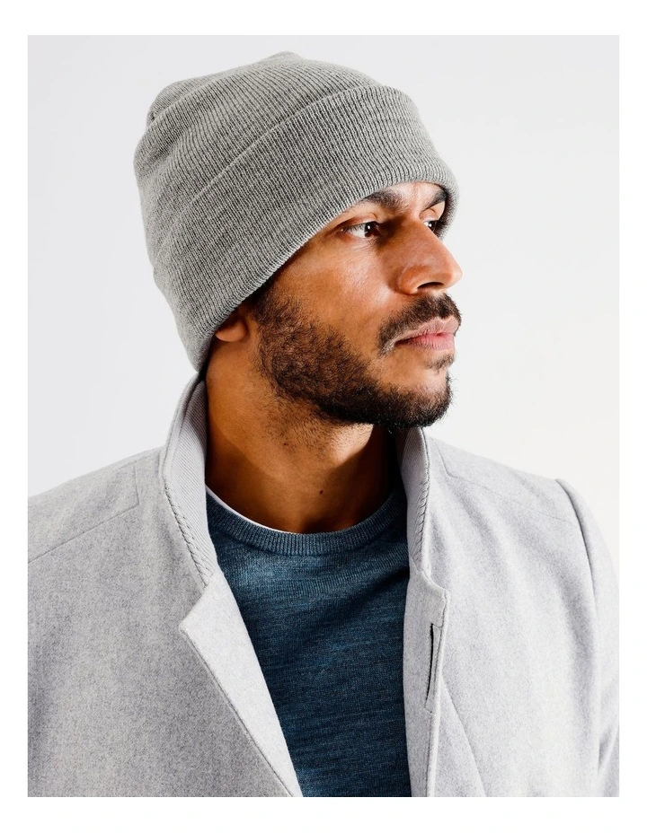 Essential Fine Knit Beanie in Grey