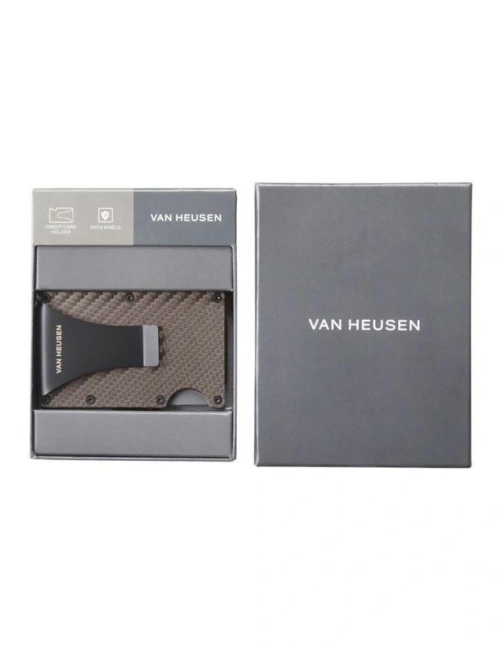 Credit Card Holder With Money Clip in Grey
