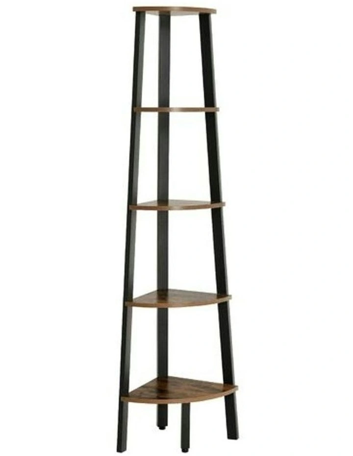 Ladder Corner Shelf Home Display Plant Stand 5-Tier in Brown