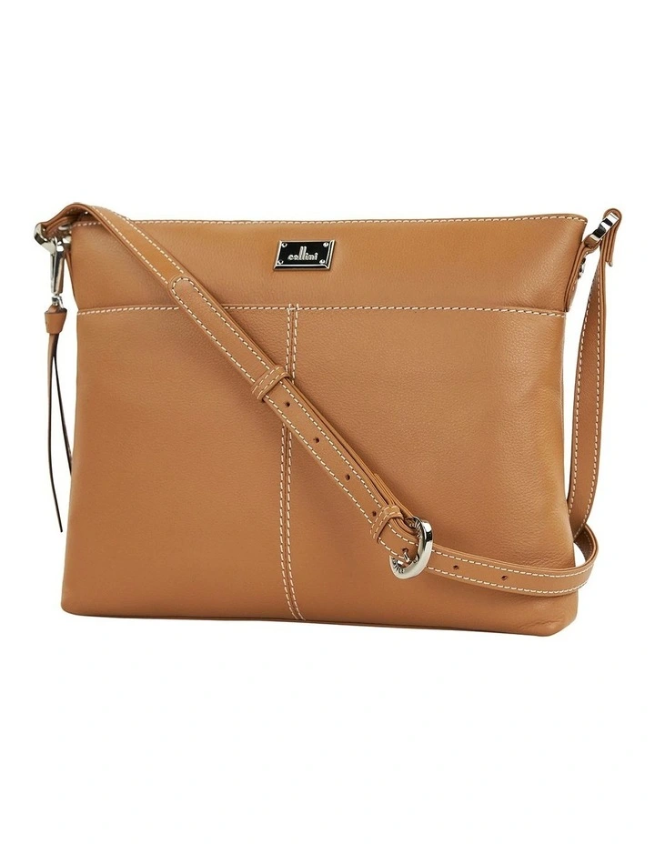 Alegra Leather Crossbody Bag in Tan