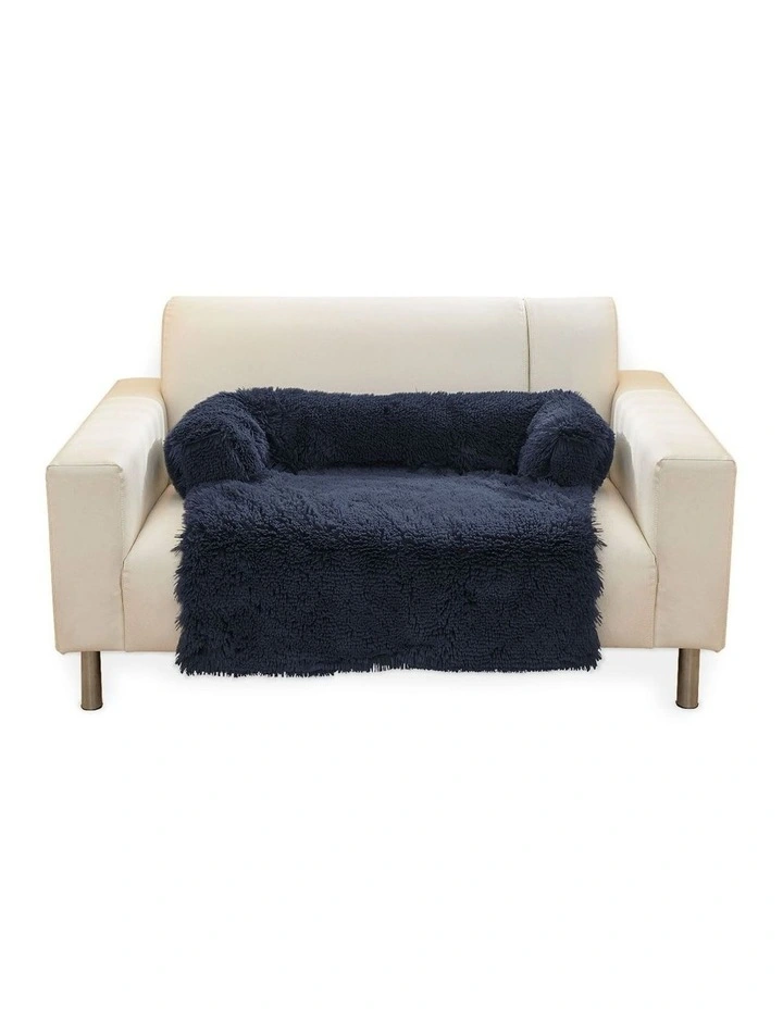 Pet Sofa Cover Soft with Bolster Medium in Dark Blue