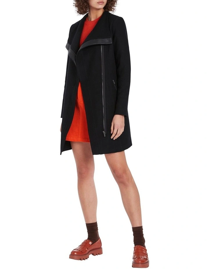 Josie Felted Wool Coat in Black