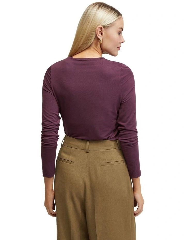 Mimi Jersey Top in Plum