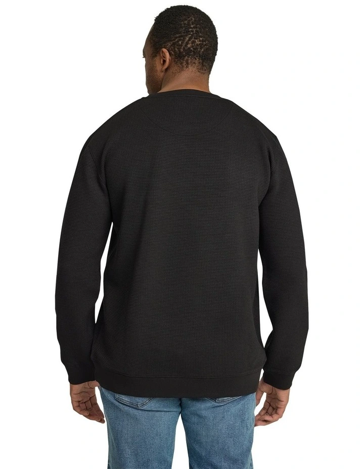 Joseph Jacquard Crew Sweat in Black