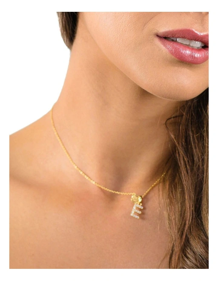 Georgini Luxury Letters 'E' Initial Pendant in Gold