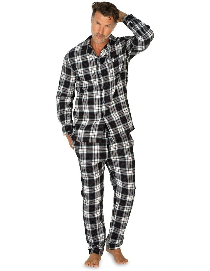 Harbour Flannel PJ Set in Navy/Multi