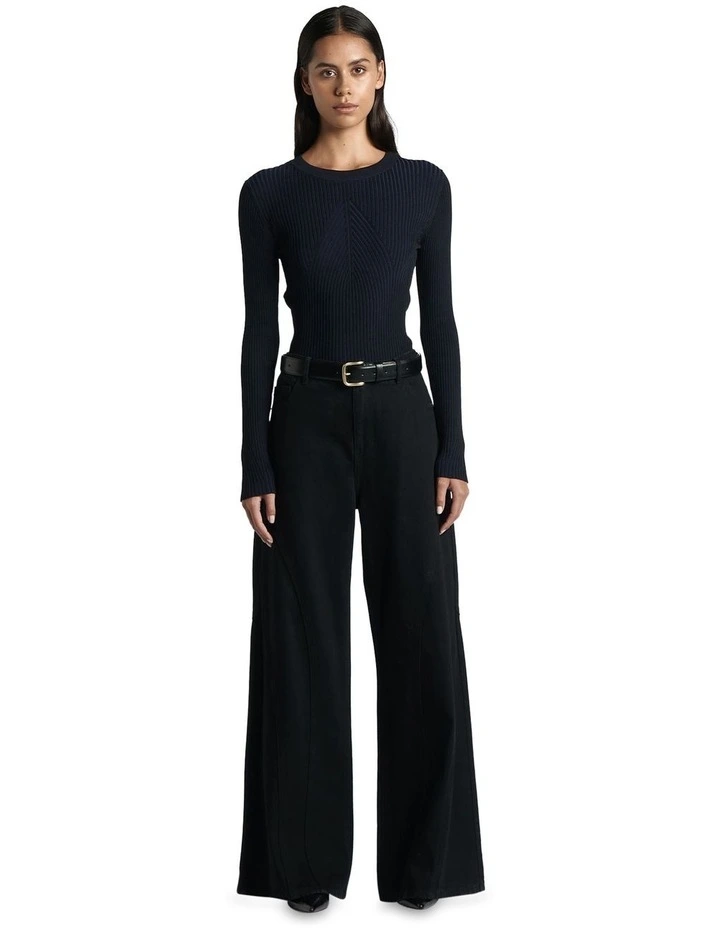 Contour Rib Knit in Midnight