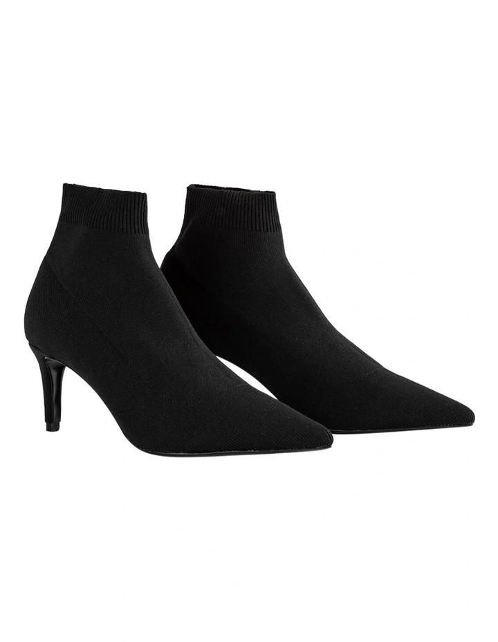 Gwen Black Sock Knit Boot