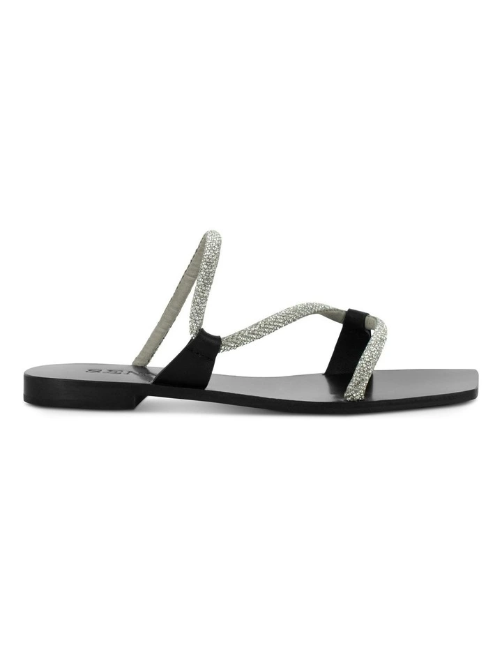 Gaia II Flat Sandals in Silver