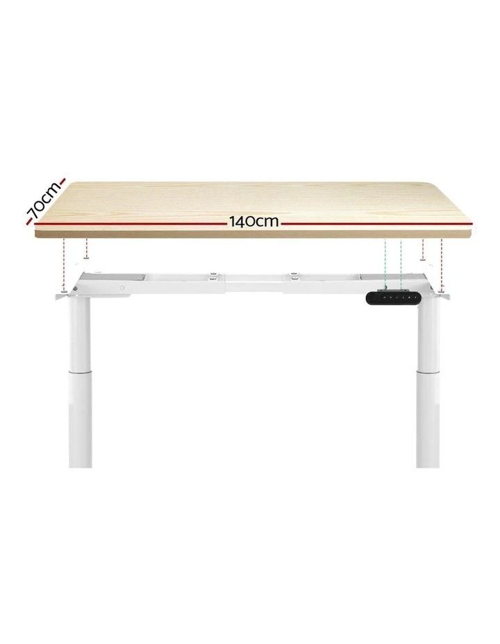 Motorised Adjustable Standing Desk 140cm in Oak