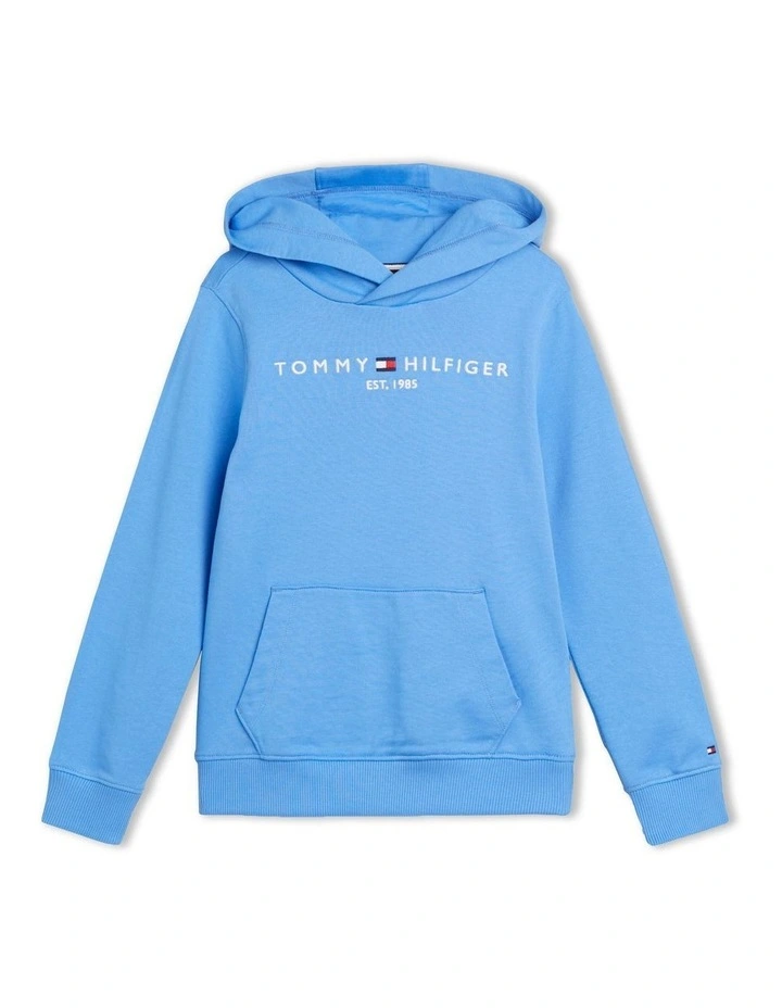 Essential Logo Embroidery Hoodie (3-7 Years) in Blue
