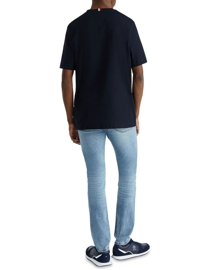 Monotype Graphic Flock Tee in Blue