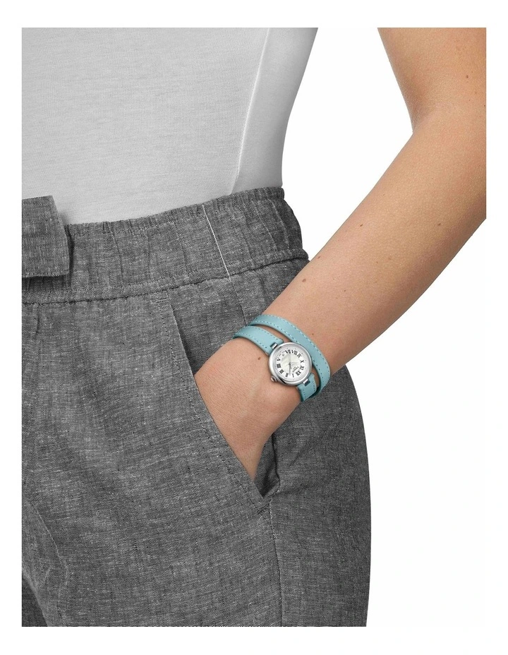Bellissima Small Lady T1260101611301 Watch M Double Tour Strap in Light Blue