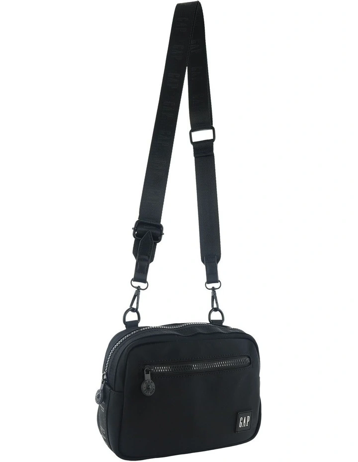 Ladies Nylon Slim Cross-Body Bag in Black