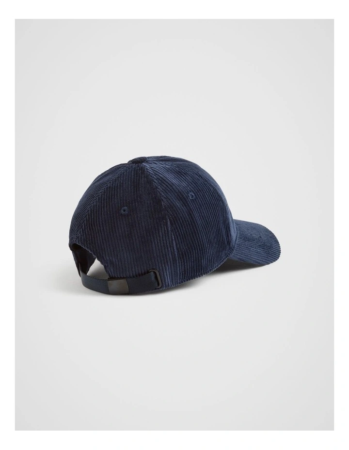 Cord Baseball Cap in Midnight Blue