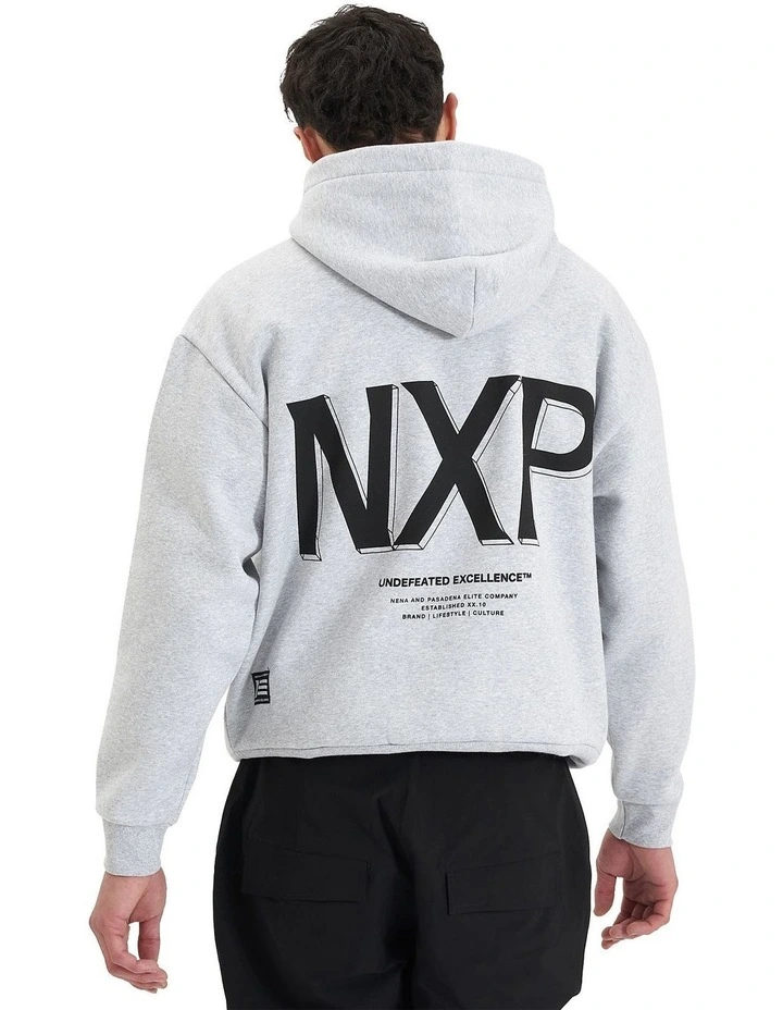 Diagram Heavy Box Fit Hooded Sweater in Grey