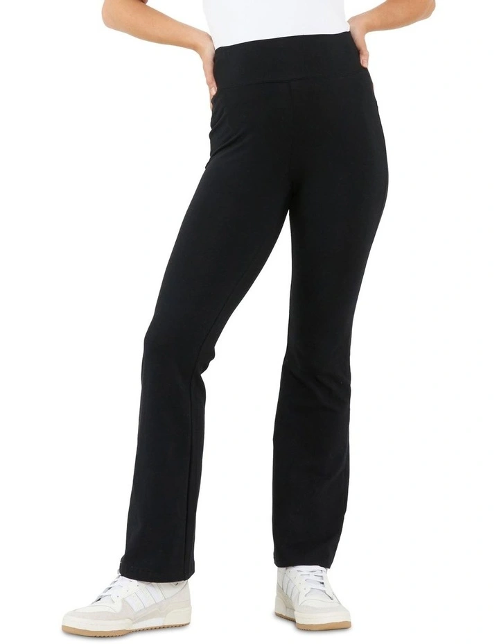 Organic Jersey Flare Pant in Black