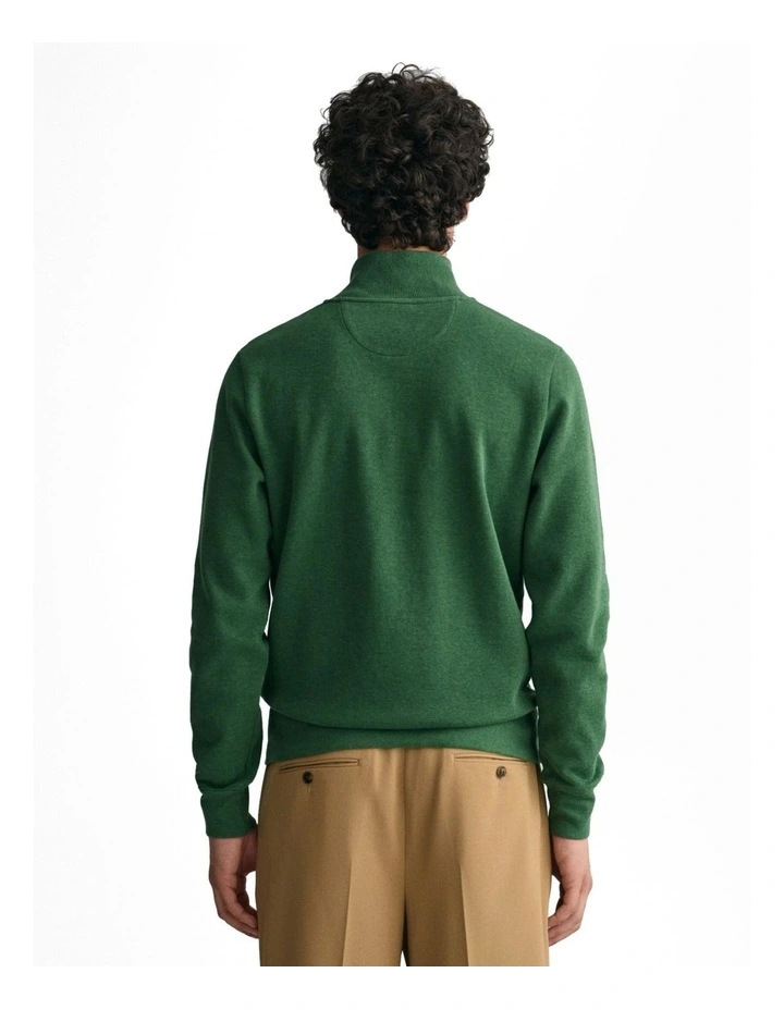 Sacker Rib Half-Zip Sweatshirt in Forest Green