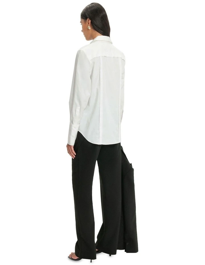Stretch Suit Straight Leg Pant in Black