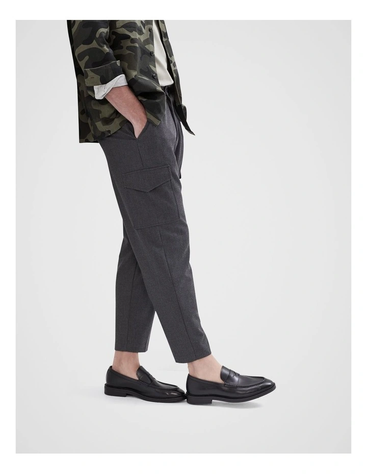 Melange Utility Pant in Charcoal Grey Marle