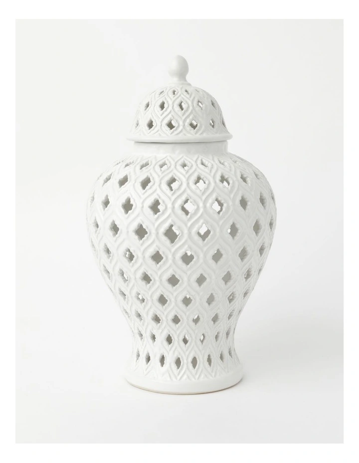 Marcella Ginger Jar 33cm in White
