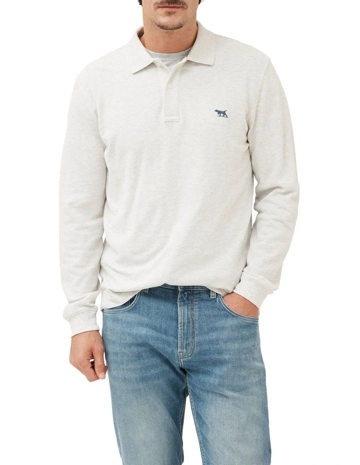 Long Sleeve Gunn Polo in Cloud