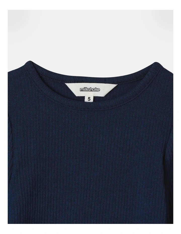 Essential Plain Rib Long Sleeve Tee in Oat Marle