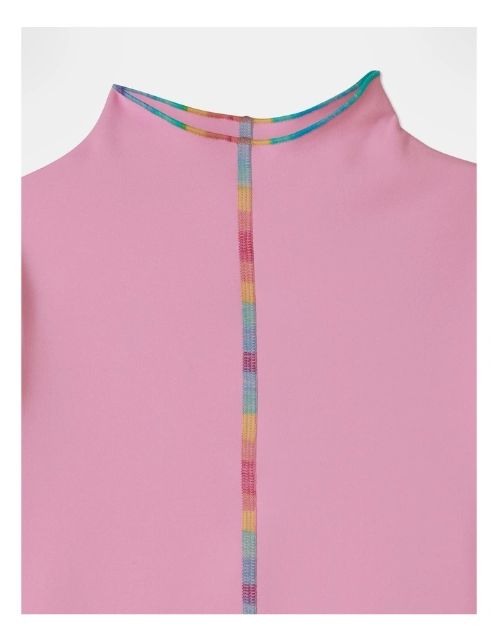 Txactive Long Sleeve Funnel Neck Top in Pink