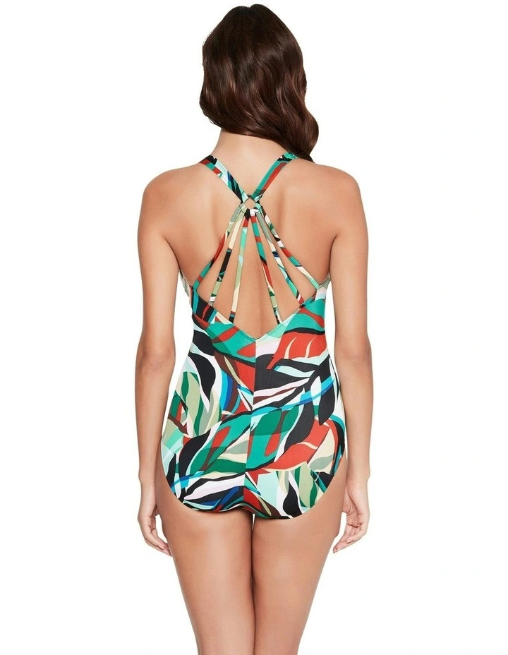 Drew Halter Slimming Tummy Control Swimsuit in Multi