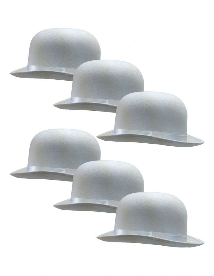 Bowler Hat in 6 Pack White
