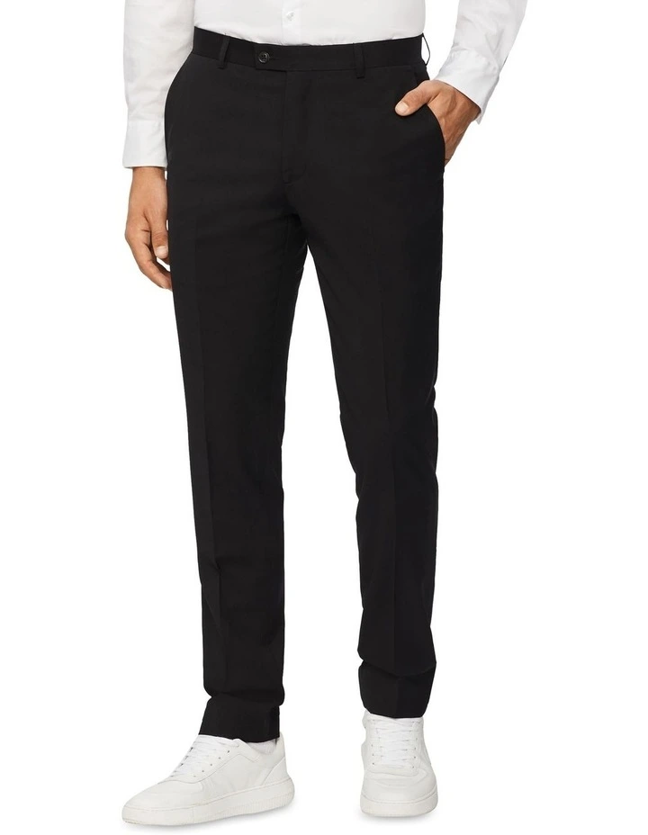 Super Slim Twill Suit Trouser in Black