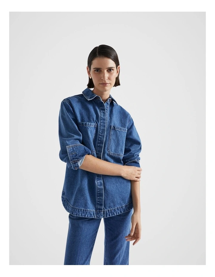 Denim Pocket Shirt in Nautical Blue Wash