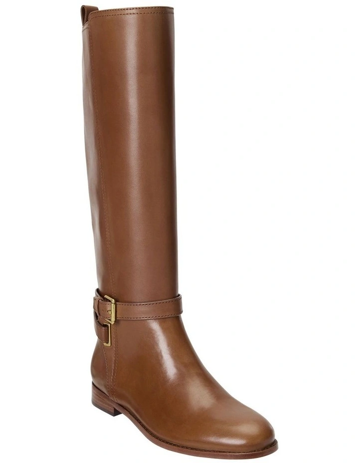 Blayke Burnished Leather Tall Boot in Beige