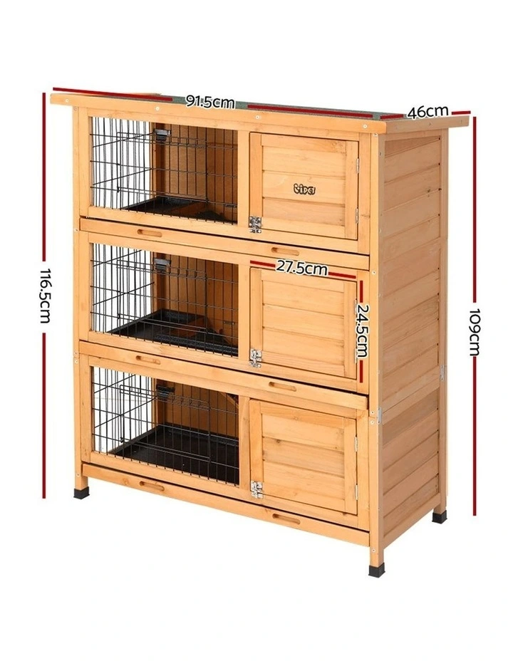 i.Pet Rabbit Hutch Hutches Large Metal Run Wooden Cage