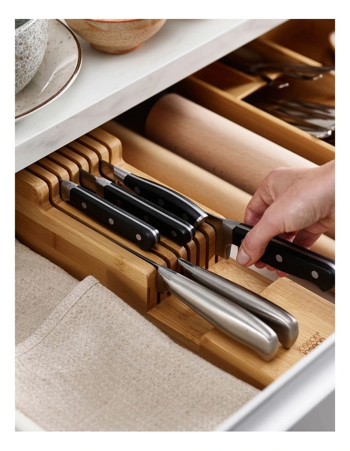 2 Tier Drawer Store Knife Organiser in Bamboo