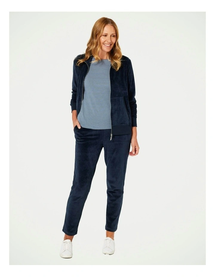 Venus Velour Pull-On Pant in Blue Shadow
