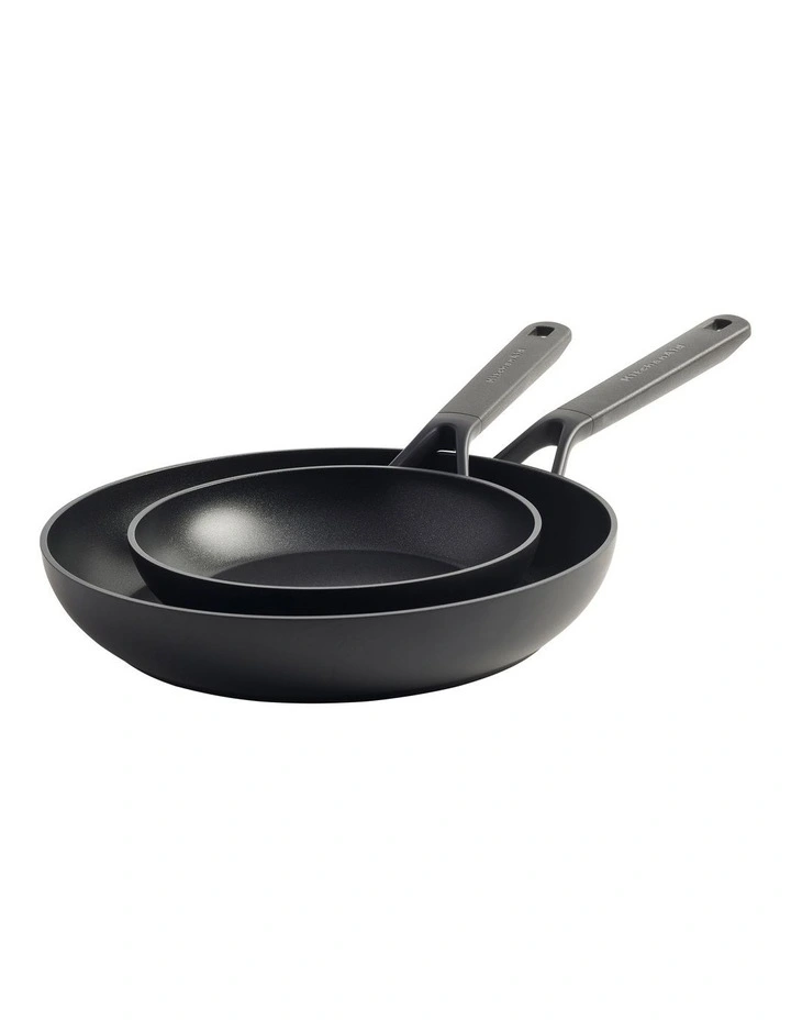 Classic Forged Aluminium Frypan Set 20/28Cm in Black