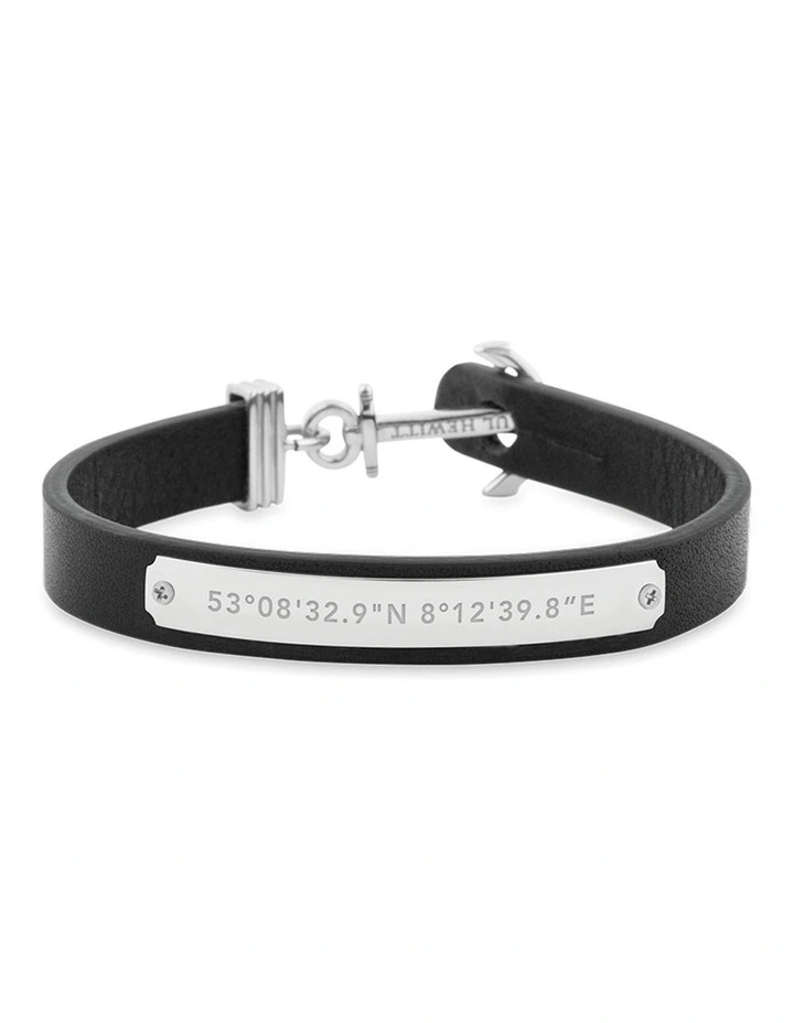 Signum Black Leather Bracelet PH FSC S B L