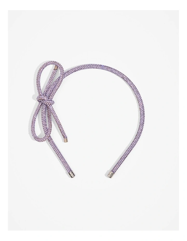 Crystal Bow Headband in Lilac