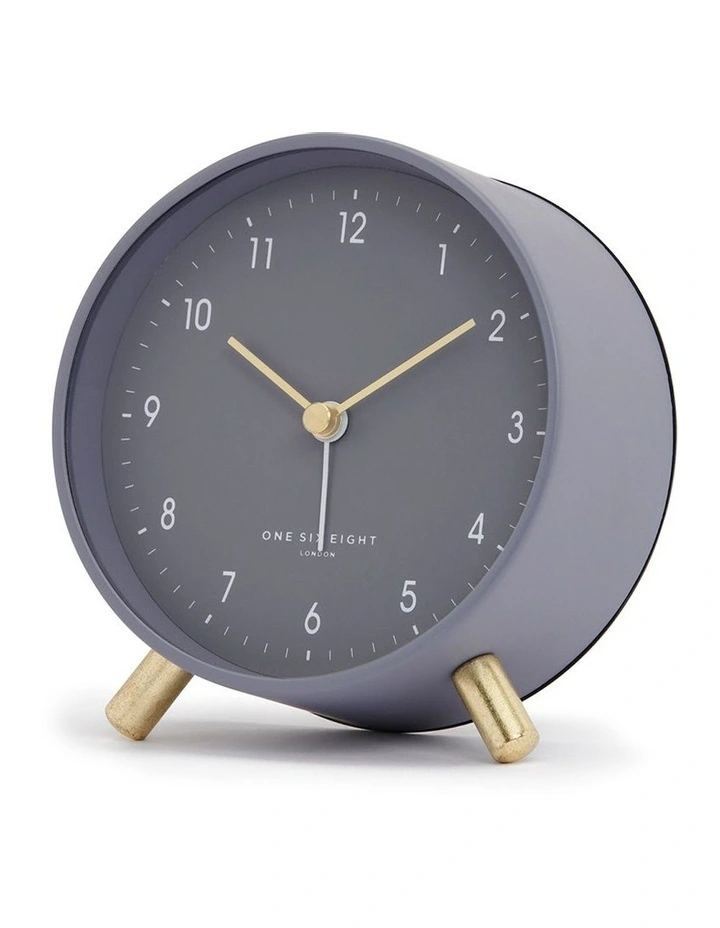 Noah Charcoal Grey Silent Alarm Clock