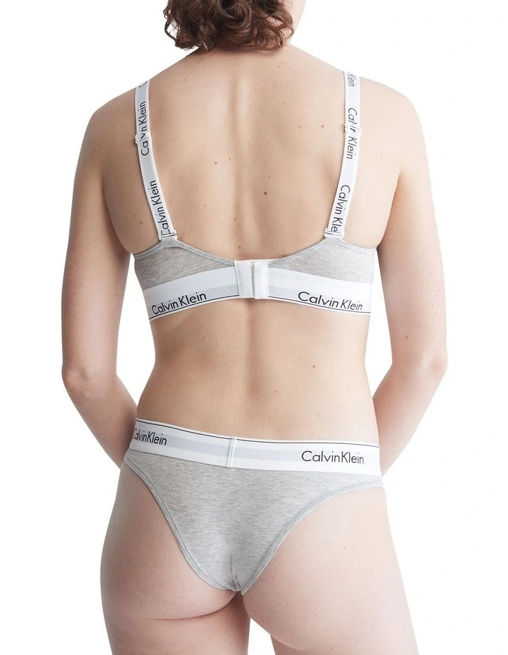 Modern Cotton Lightly Lined Bralette in Grey