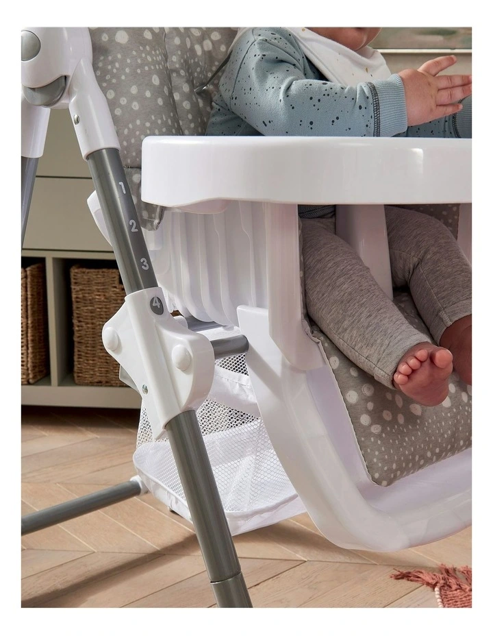 Snax Adjustable Highchair with Removable Tray in Grey Spot