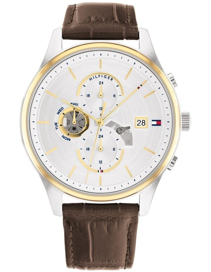 Weston Two Tone Stainless Steel Watch in Brown