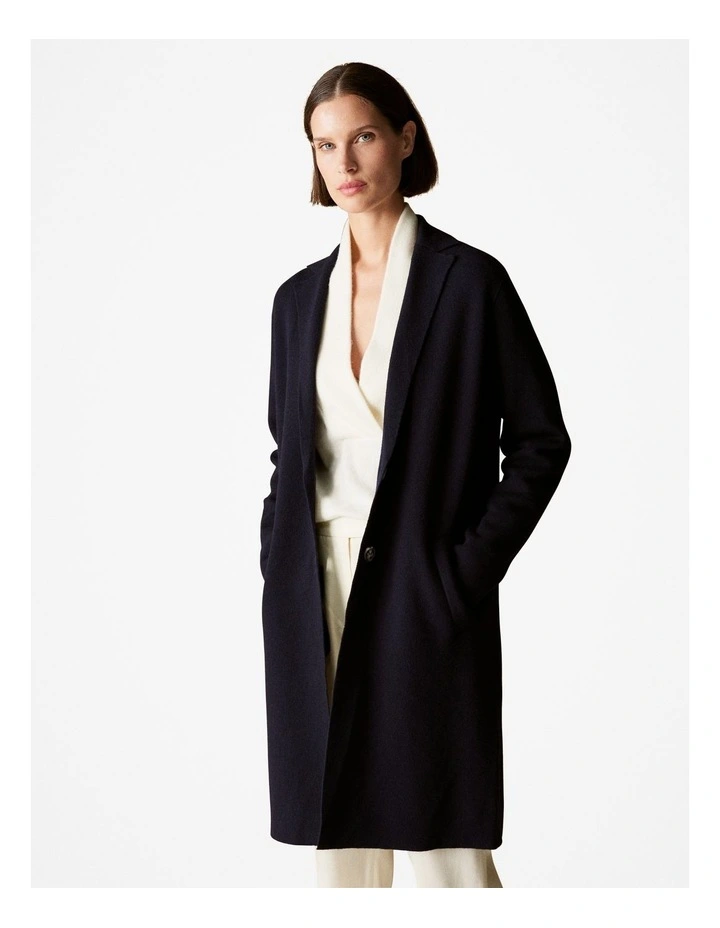 Double Knit Car Coat in Night Sky