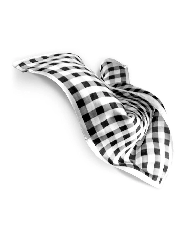 April Hair Scarf in Black, White/Grey