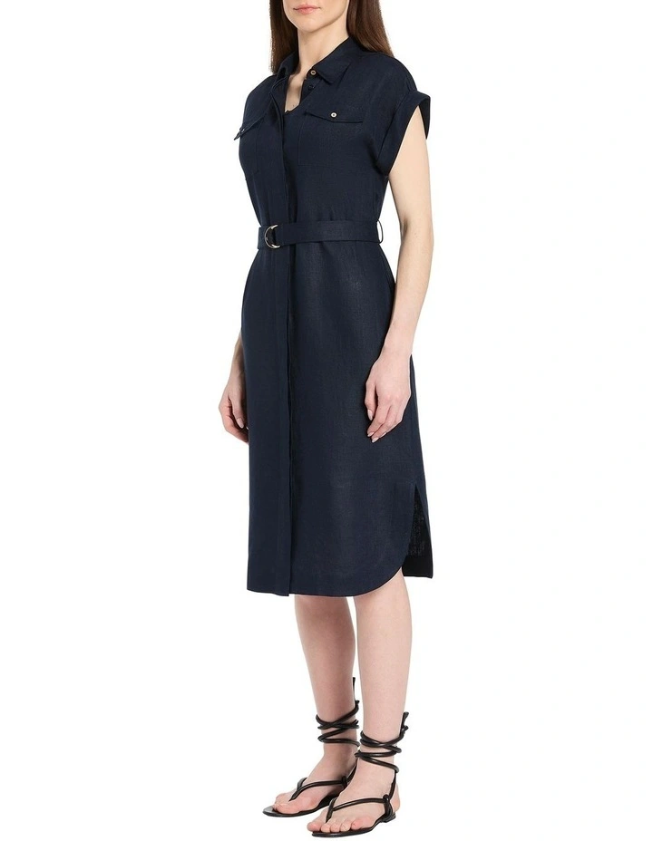 Quinn Linen Dress in Midnight