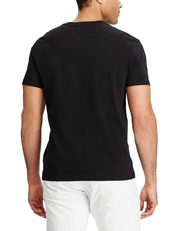 Cotton Jersey V-Neck T-shirt in Black